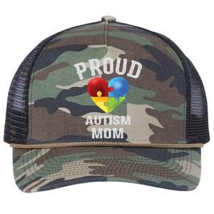 Proud Autism Mom Autism Awareness Funny Gift For Mommy Mama Meaningful Gift Retro Rope Trucker Hat Cap