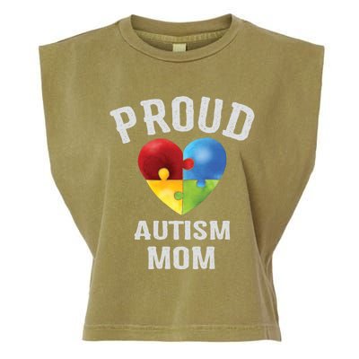 Proud Autism Mom Autism Awareness Funny Gift For Mommy Mama Meaningful Gift Garment-Dyed Women's Muscle Tee