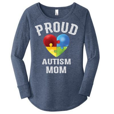 Proud Autism Mom Autism Awareness Funny Gift For Mommy Mama Meaningful Gift Women's Perfect Tri Tunic Long Sleeve Shirt