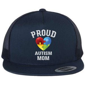 Proud Autism Mom Autism Awareness Funny Gift For Mommy Mama Meaningful Gift Flat Bill Trucker Hat