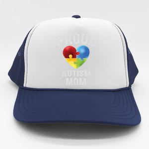 Proud Autism Mom Autism Awareness Funny Gift For Mommy Mama Meaningful Gift Trucker Hat