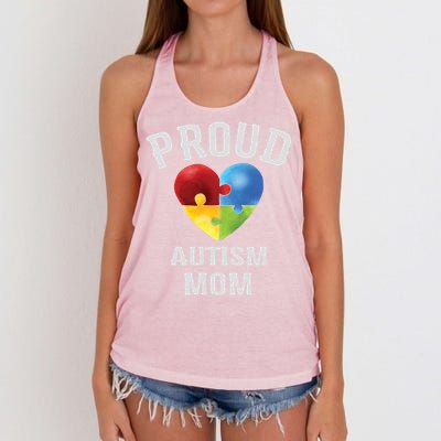 Proud Autism Mom Autism Awareness Funny Gift For Mommy Mama Meaningful Gift Women's Knotted Racerback Tank