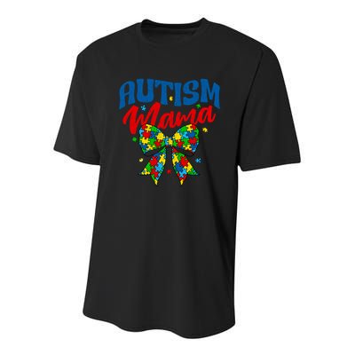 Proud Autism Mama - Autism Awareness Coquette Bow Autism Mom Gift Youth Performance Sprint T-Shirt