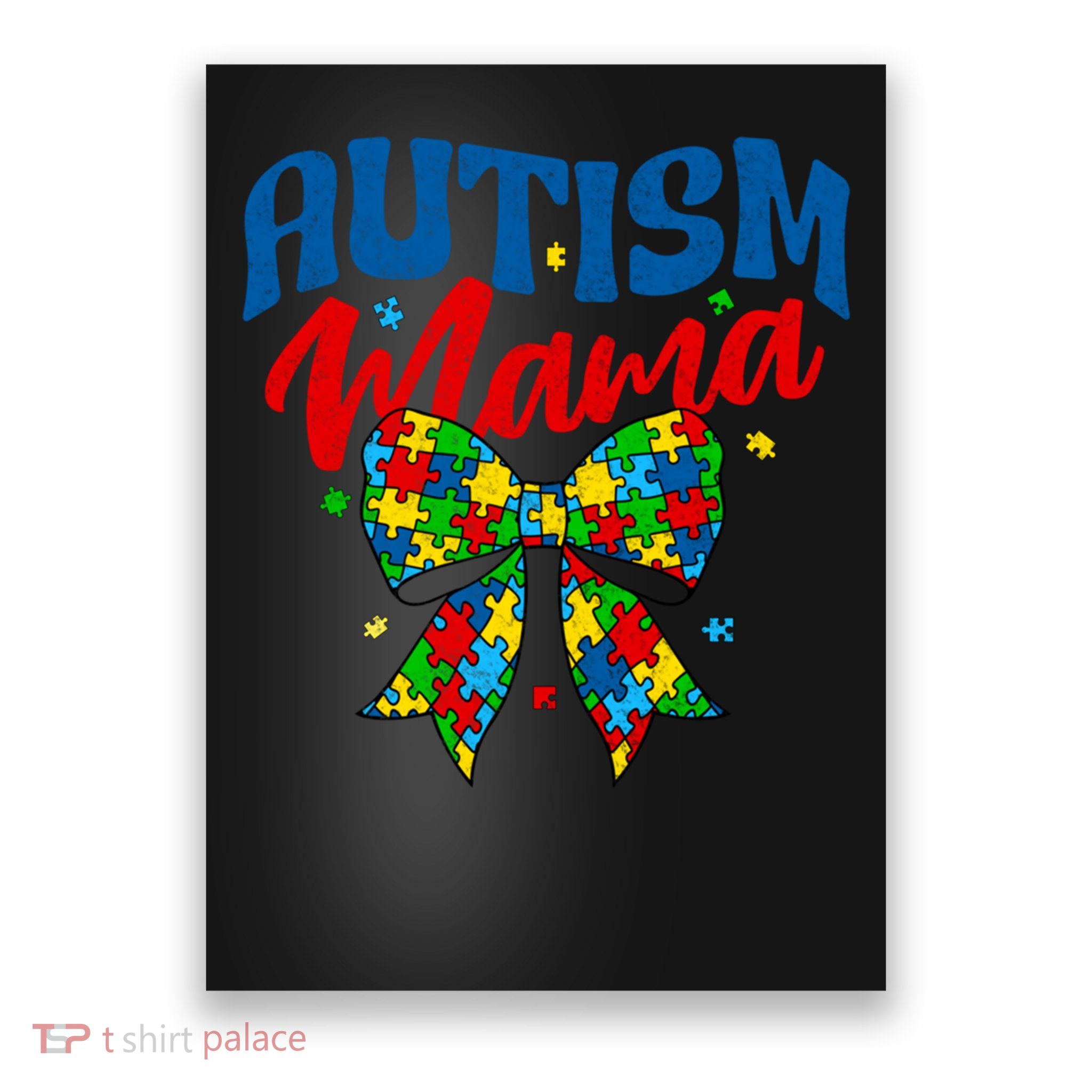 Proud Autism Mama - Autism Awareness Coquette Bow Autism Mom Gift Poster