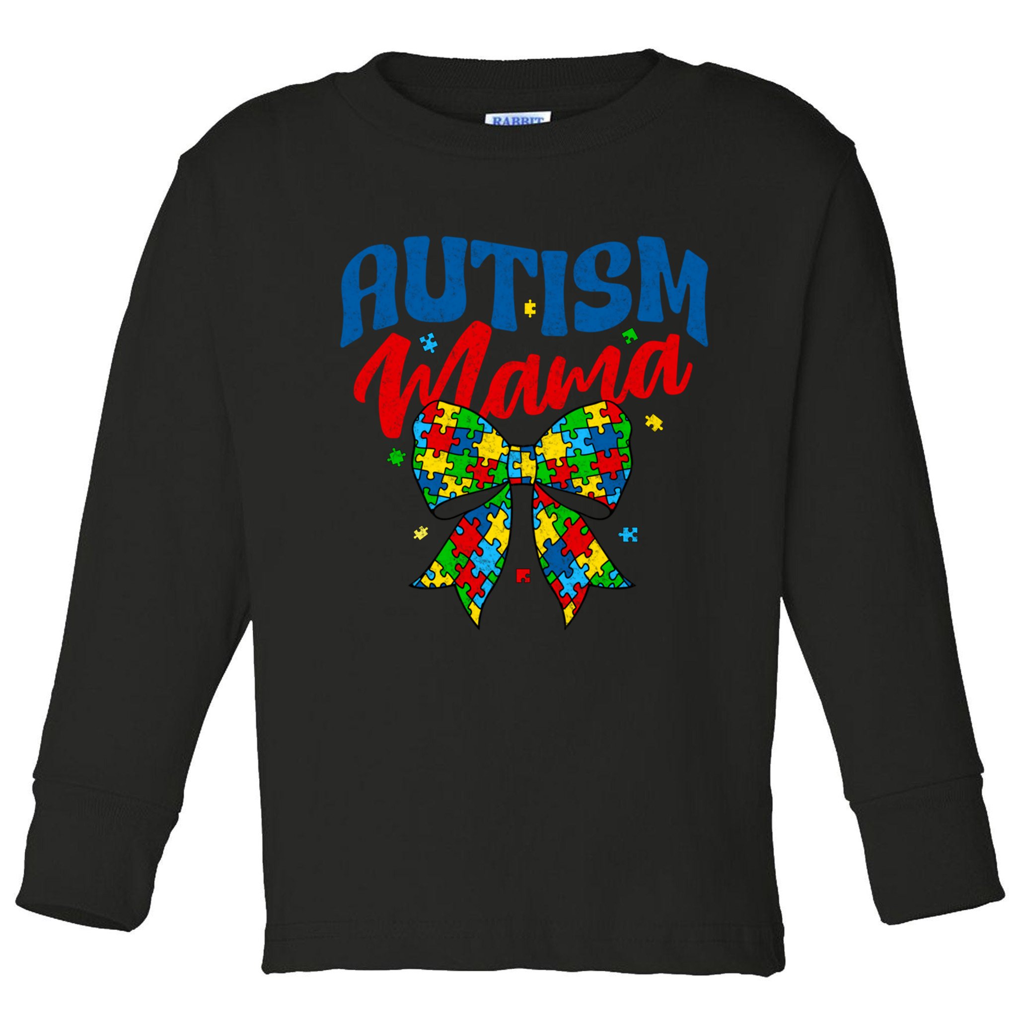 Proud Autism Mama - Autism Awareness Coquette Bow Autism Mom Gift Toddler Long Sleeve Shirt