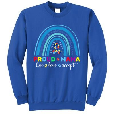 Proud Autism Mom Blue Rainbow Proud Mama Autism Awareness Funny Gift Sweatshirt