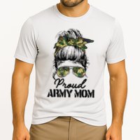 Proud Army Mom Camouflage Messy Bun Soldier Mother's Day Cooling Performance Crew T-Shirt