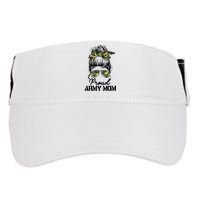 Proud Army Mom Camouflage Messy Bun Soldier Mother's Day Adult Drive Performance Visor