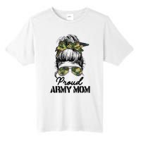 Proud Army Mom Camouflage Messy Bun Soldier Mother's Day Tall Fusion ChromaSoft Performance T-Shirt