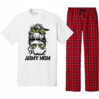 Proud Army Mom Camouflage Messy Bun Soldier Mother's Day Pajama Set