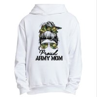 Proud Army Mom Camouflage Messy Bun Soldier Mother's Day Urban Pullover Hoodie