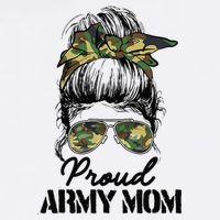 Proud Army Mom Camouflage Messy Bun Soldier Mother's Day Cooling Performance Long Sleeve Crew