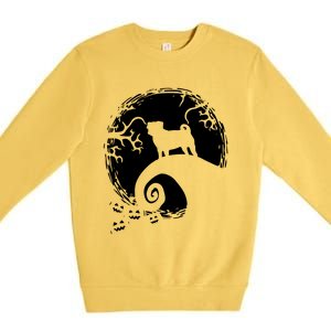 Pug And Moon Halloween Premium Crewneck Sweatshirt