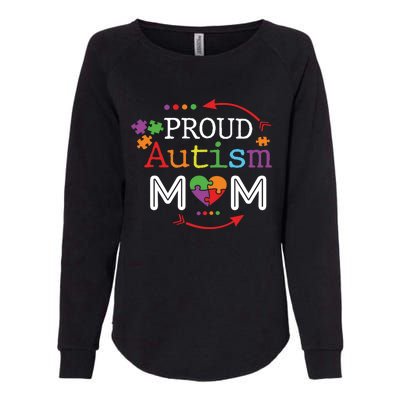 Proud Autism Mom Mama Mother Puzzle Piece Heart Great Gift Womens California Wash Sweatshirt