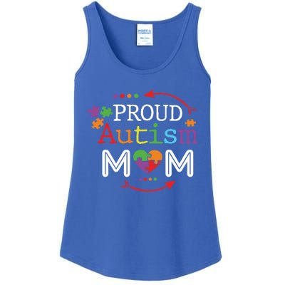 Proud Autism Mom Mama Mother Puzzle Piece Heart Great Gift Ladies Essential Tank