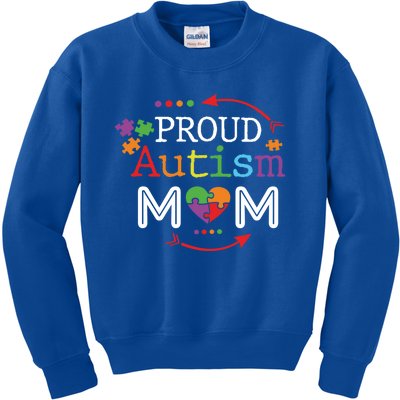 Proud Autism Mom Mama Mother Puzzle Piece Heart Great Gift Kids Sweatshirt