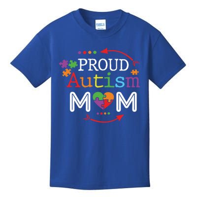 Proud Autism Mom Mama Mother Puzzle Piece Heart Great Gift Kids T-Shirt