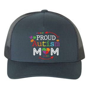 Proud Autism Mom Mama Mother Puzzle Piece Heart Great Gift Yupoong Adult 5-Panel Trucker Hat