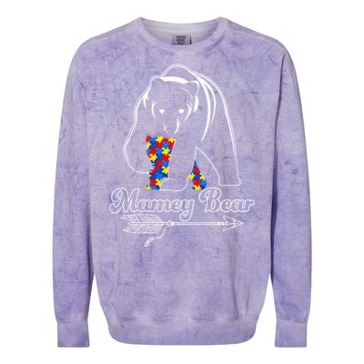 Proud Autism Mamey Bear Autism Awareness Autistic Support Gift Colorblast Crewneck Sweatshirt