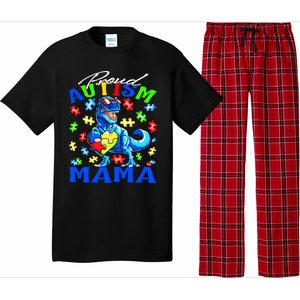 Proud Autism Mama Dinosaur Autism Awareness Cute Gift Pajama Set