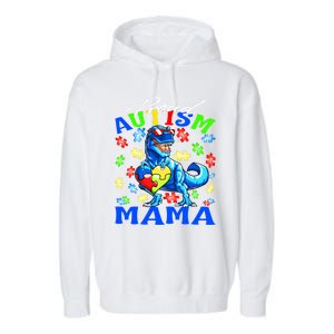 Proud Autism Mama Dinosaur Autism Awareness Cute Gift Garment-Dyed Fleece Hoodie