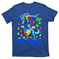 Proud Autism Memaw Dinosaur Autism Awareness Gift T-Shirt