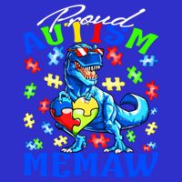 Proud Autism Memaw Dinosaur Autism Awareness Gift 16 in Basic Backpack