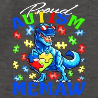 Proud Autism Memaw Dinosaur Autism Awareness Gift Vector Backpack