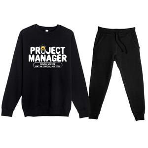 Project Ager Miracle Worker Isn't An Job Title Gift Premium Crewneck Sweatsuit Set