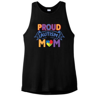 Proud Autism Mom Awareness Gift Ladies PosiCharge Tri-Blend Wicking Tank