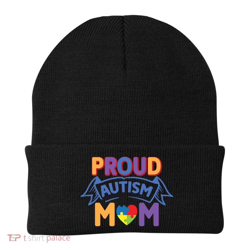 Proud Autism Mom Awareness Gift Beanie