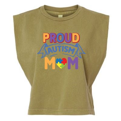 Proud Autism Mom Awareness Gift Garment-Dyed Women's Muscle Tee