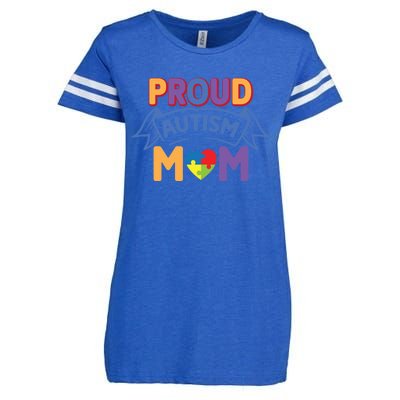 Proud Autism Mom Awareness Gift Enza Ladies Jersey Football T-Shirt