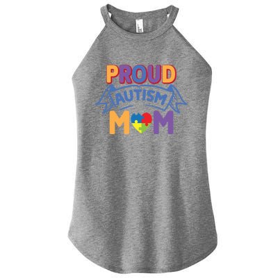 Proud Autism Mom Awareness Gift Women’s Perfect Tri Rocker Tank