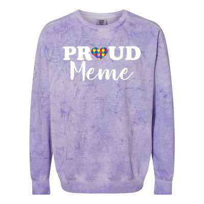 Proud Autism Meme Autism Awareness Puzzle Autistic Support Gift Colorblast Crewneck Sweatshirt