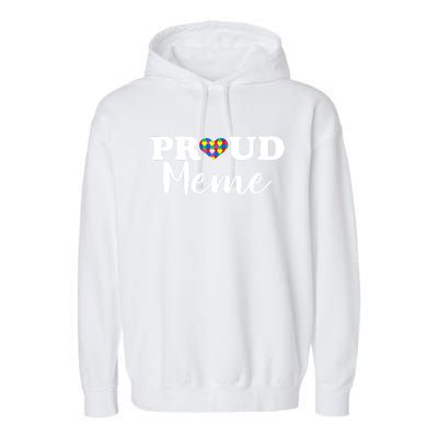 Proud Autism Meme Autism Awareness Puzzle Autistic Support Gift Garment-Dyed Fleece Hoodie