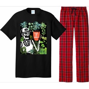 Plants Are My Therapy Skeleton Funny Plant Lover Gardener Gift Pajama Set