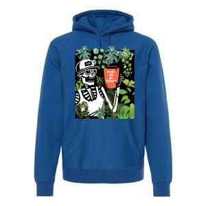 Plants Are My Therapy Skeleton Funny Plant Lover Gardener Gift Premium Hoodie