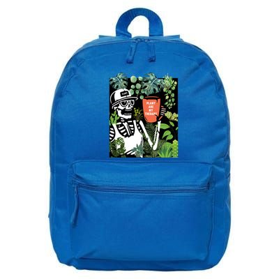Plants Are My Therapy Skeleton Funny Plant Lover Gardener Gift 16 in Basic Backpack