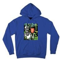 Plants Are My Therapy Skeleton Funny Plant Lover Gardener Gift Tall Hoodie