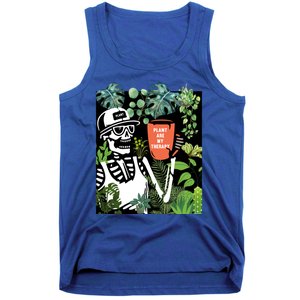 Plants Are My Therapy Skeleton Funny Plant Lover Gardener Gift Tank Top