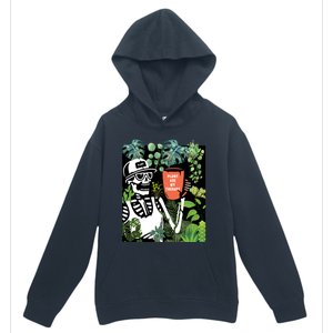 Plants Are My Therapy Skeleton Funny Plant Lover Gardener Gift Urban Pullover Hoodie