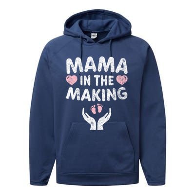 Pregnancy Announcegift Mom To Be Mama In The Making Cute Gift Performance Fleece Hoodie