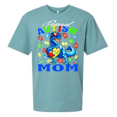 Proud Autism Mom Dinosaur Autism Awareness Gift Sueded Cloud Jersey T-Shirt