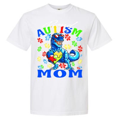 Proud Autism Mom Dinosaur Autism Awareness Gift Garment-Dyed Heavyweight T-Shirt