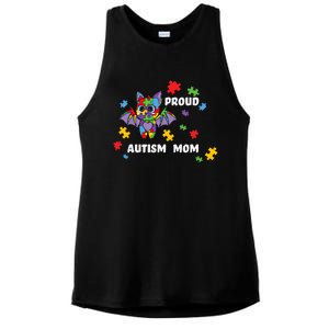 Proud Autism Mom Bat Gift Ladies PosiCharge Tri-Blend Wicking Tank