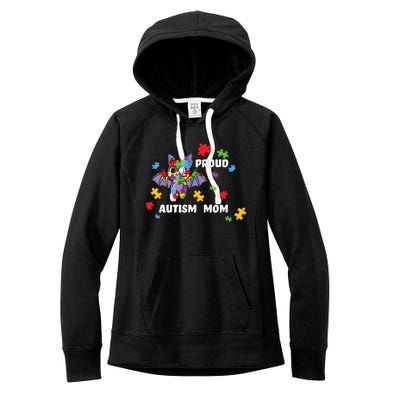 Proud Autism Mom Bat Gift Women's Fleece Hoodie