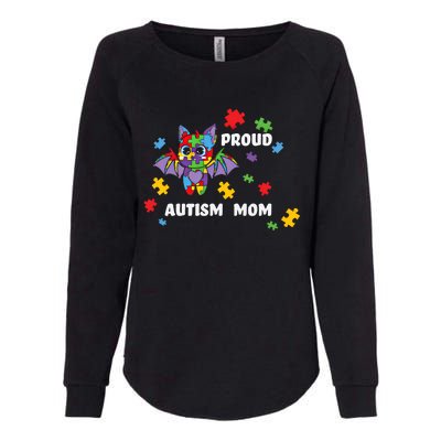 Proud Autism Mom Bat Gift Womens California Wash Sweatshirt