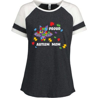 Proud Autism Mom Bat Gift Enza Ladies Jersey Colorblock Tee