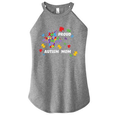 Proud Autism Mom Bat Gift Women's Perfect Tri Rocker Tank